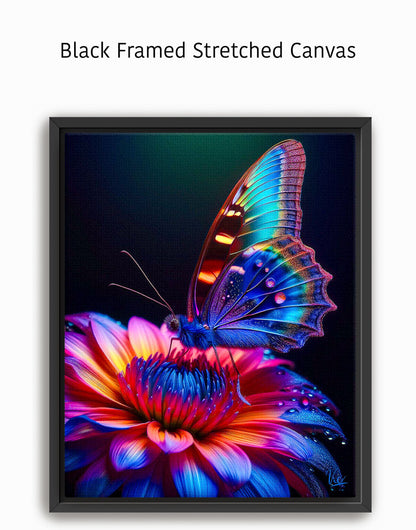 Modern Floral & Butterfly Painting | Contemporary Wall Art for Elegant Spaces