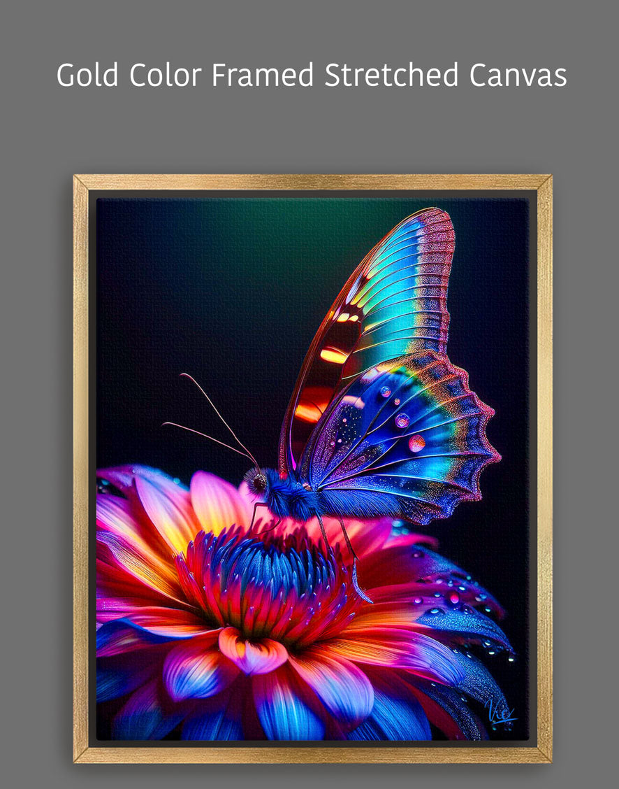 Modern Floral & Butterfly Painting | Contemporary Wall Art for Elegant Spaces