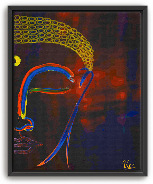 Spiritual Abstract Buddha Half Face Painting