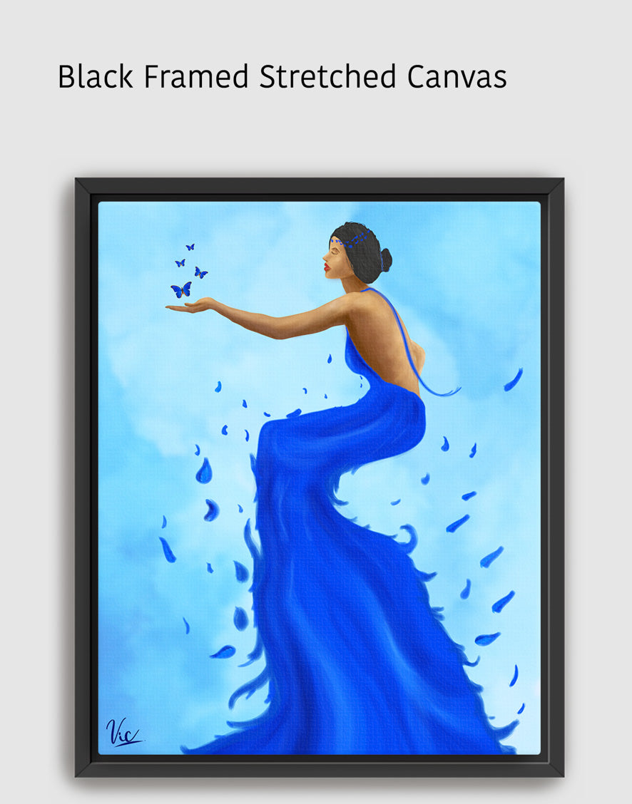 Beautiful Girl in Blue Dress Painting