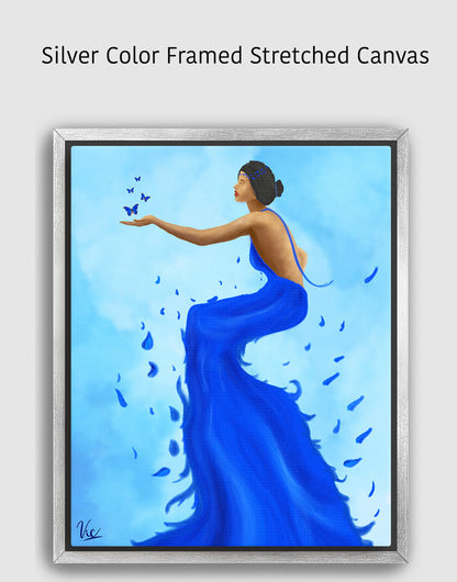 Beautiful Girl in Blue Dress Painting