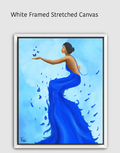 Beautiful Girl in Blue Dress Painting