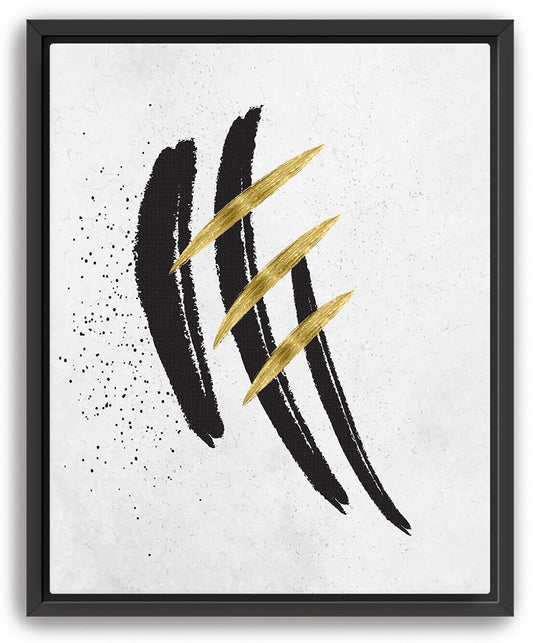 Abstract Modern Black and Gold Minimalistic Artwork 1