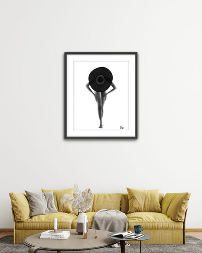 Black and White Woman Elegant Timeless Photo-Realistic Painting