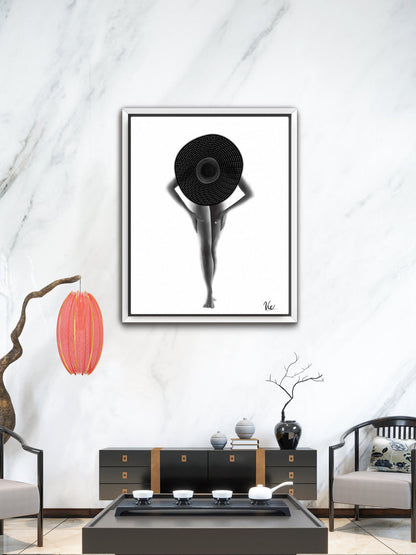 Black and White Woman Elegant Timeless Photo-Realistic Painting
