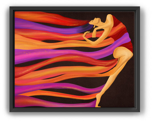 Vibrant Red Abstract Woman Painting | Bold Original Wall Art