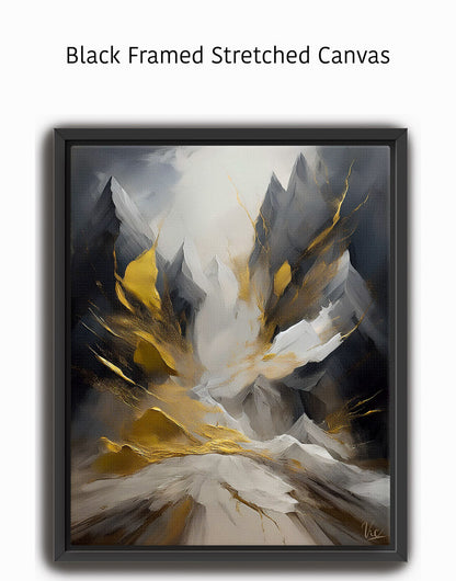 Abstract Black and Gold Contemporary Painting