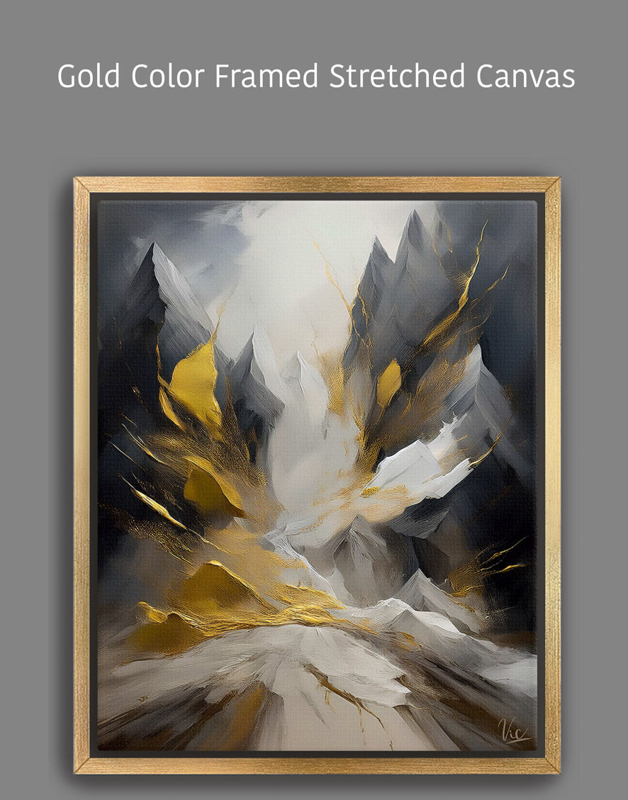 Abstract Black and Gold Contemporary Painting