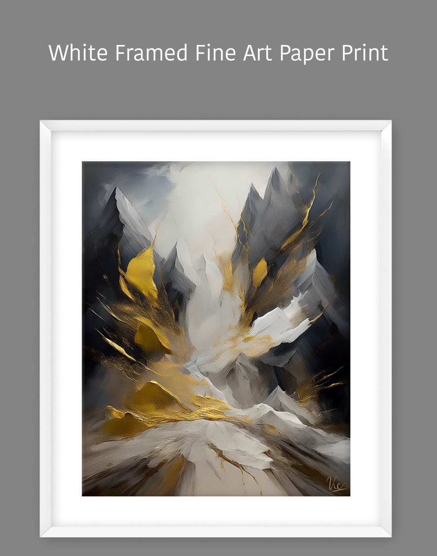 Abstract Black and Gold Contemporary Painting