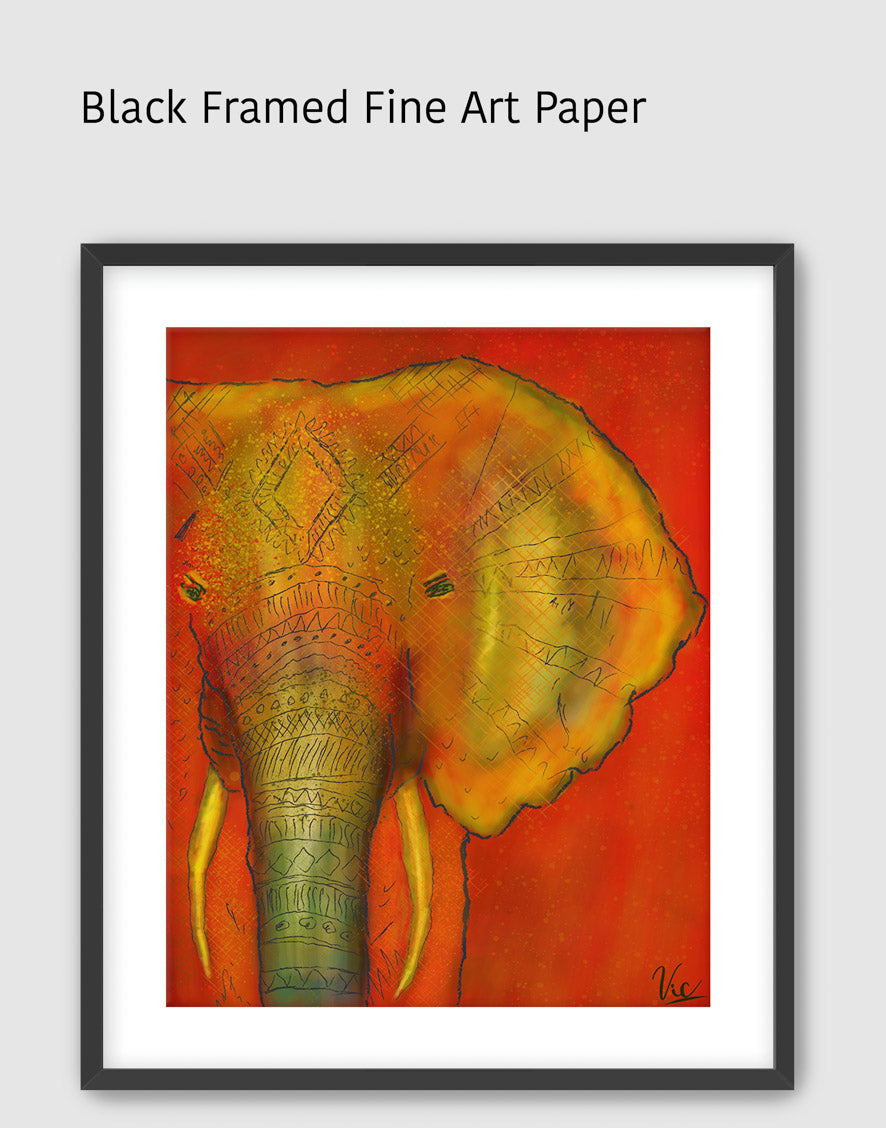 Bold Red Elephant Abstract | Elegant Wall Art | Original Painting