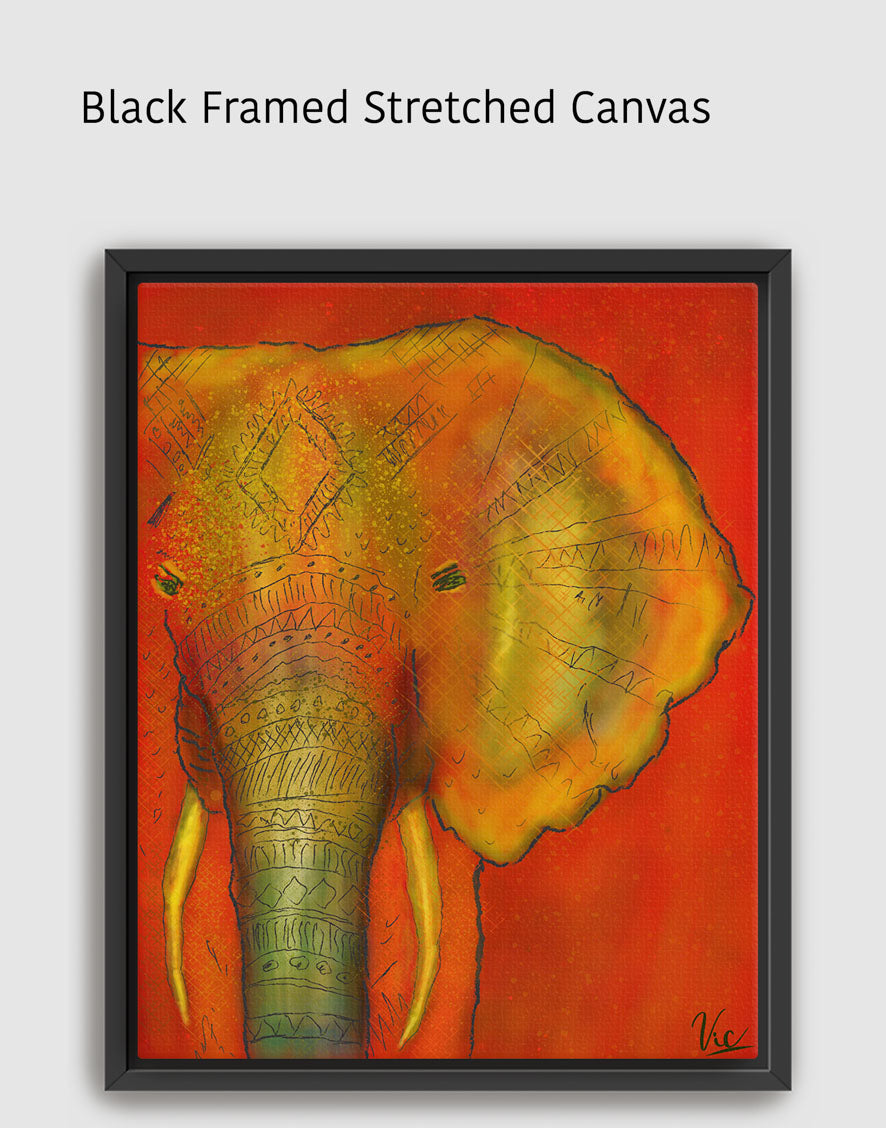 Bold Red Elephant Abstract | Elegant Wall Art | Original Painting