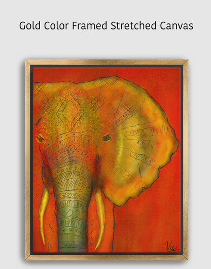 Bold Red Elephant Abstract | Elegant Wall Art | Original Painting