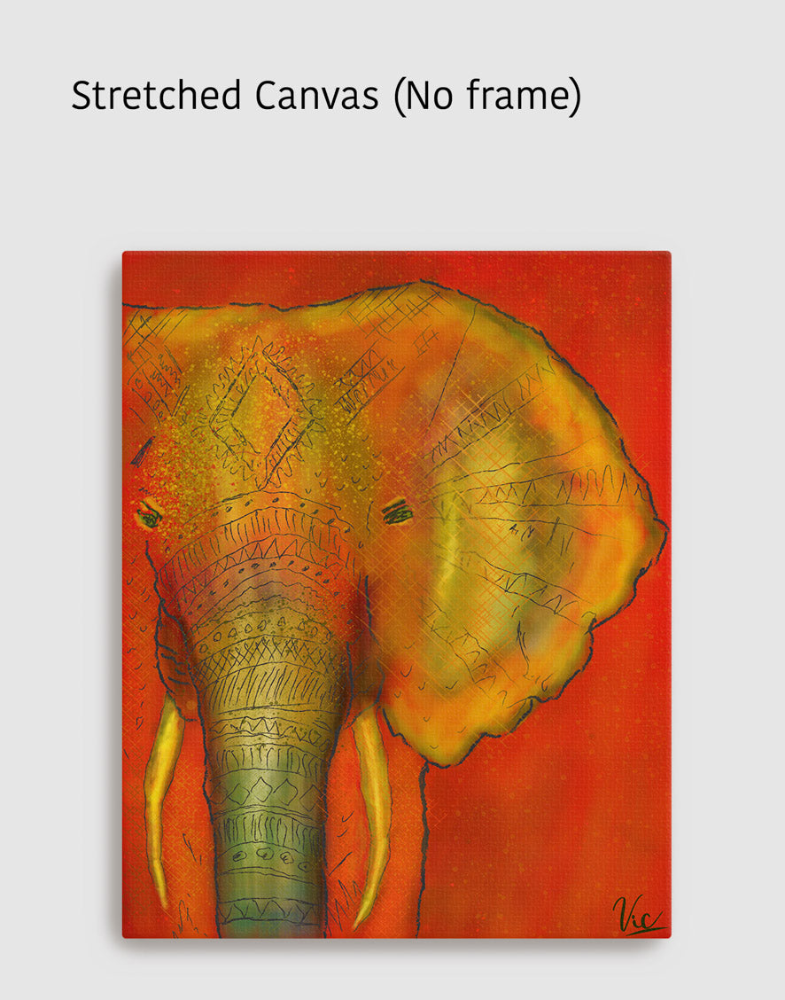 Bold Red Elephant Abstract | Elegant Wall Art | Original Painting