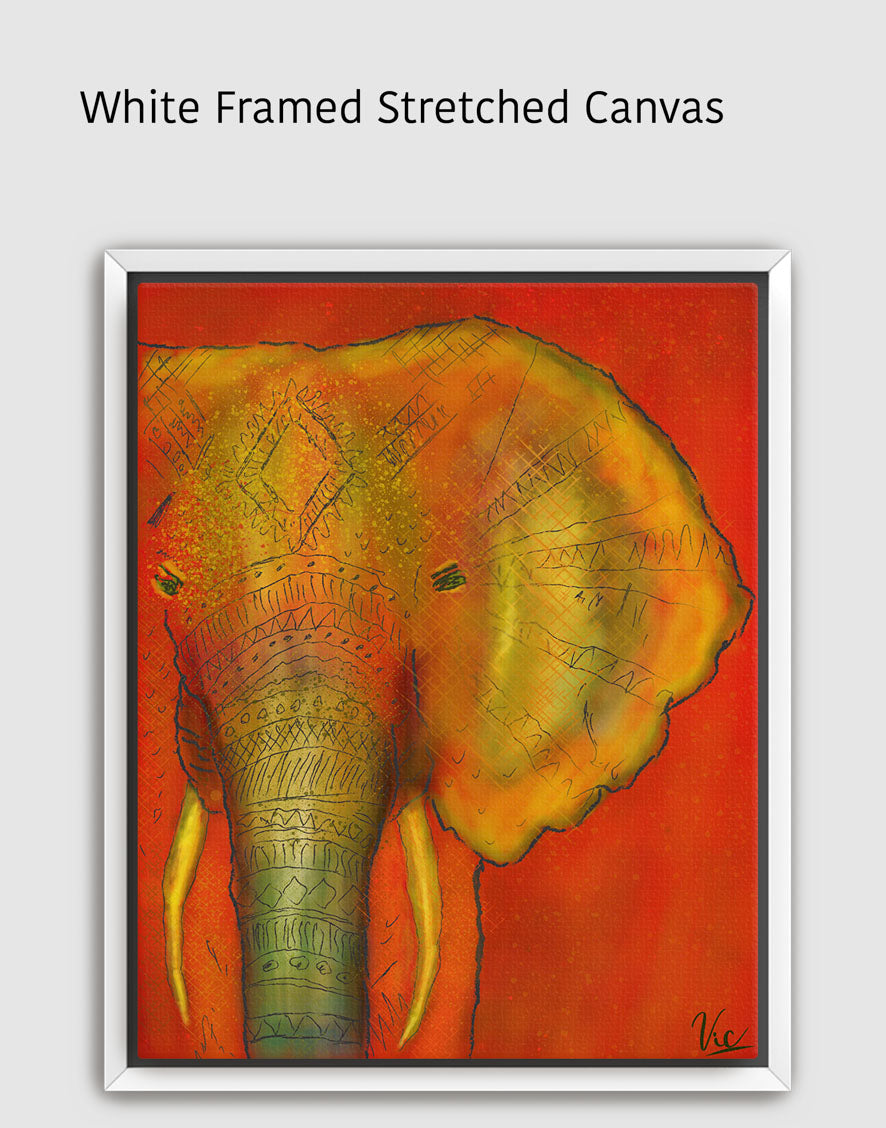 Bold Red Elephant Abstract | Elegant Wall Art | Original Painting