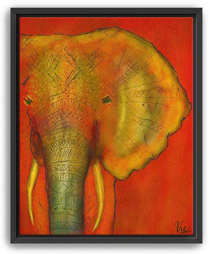 Bold Red Elephant Abstract | Elegant Wall Art | Original Painting