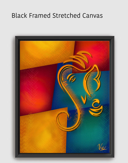 Modern Abstract Ganesha Painting - Bold Colors & Vibrant Contemporary Wall Art