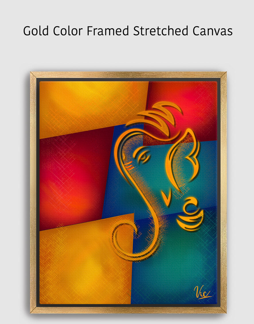 Modern Abstract Ganesha Painting - Bold Colors & Vibrant Contemporary Wall Art