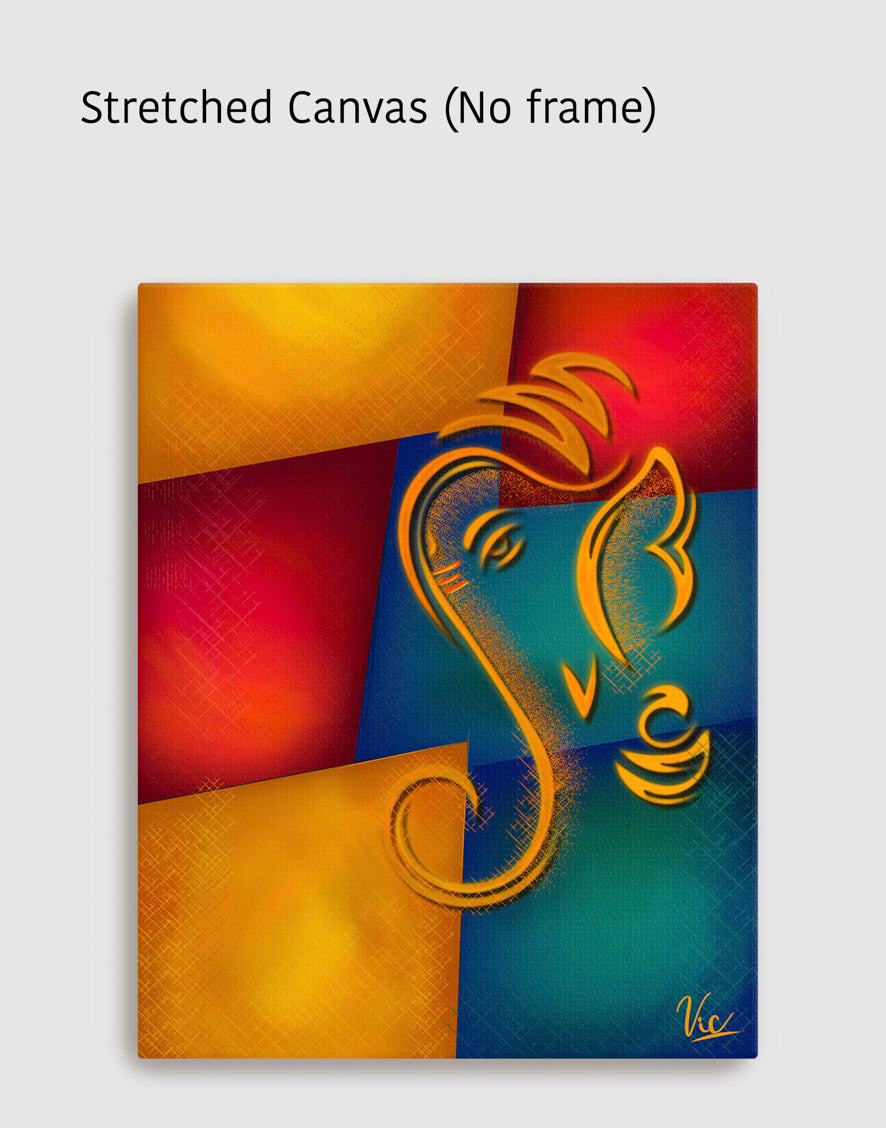 Modern Abstract Ganesha Painting - Bold Colors & Vibrant Contemporary Wall Art