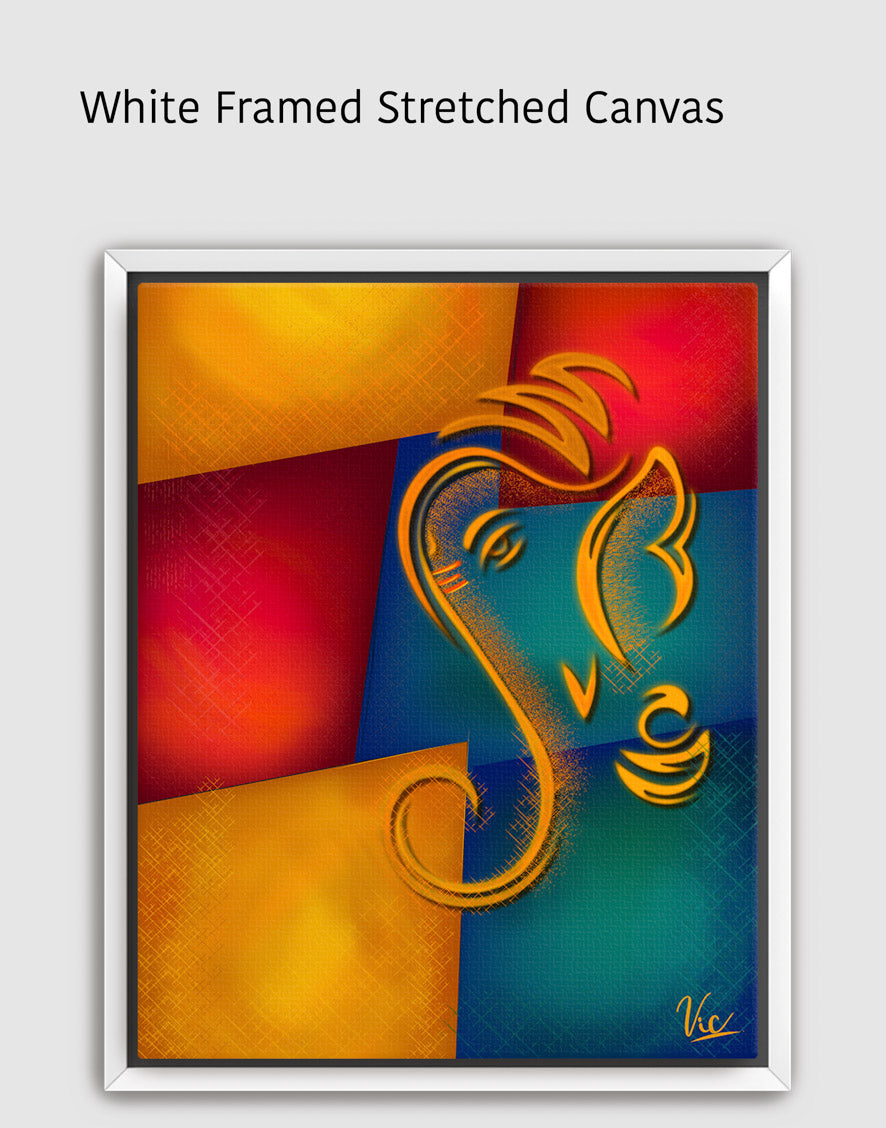 Modern Abstract Ganesha Painting - Bold Colors & Vibrant Contemporary Wall Art