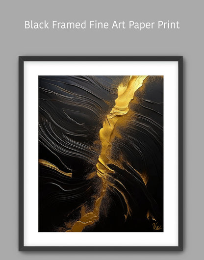 Abstract Black and Gold Contemporary Painting 2