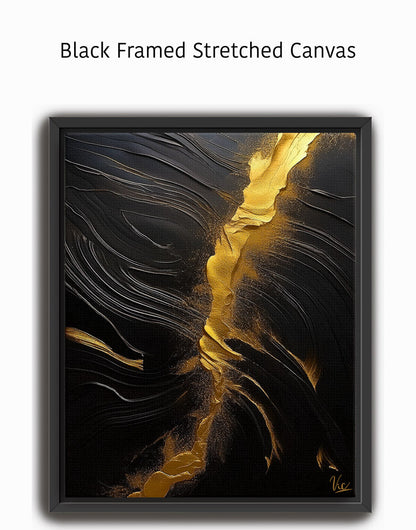 Abstract Black and Gold Contemporary Painting 2