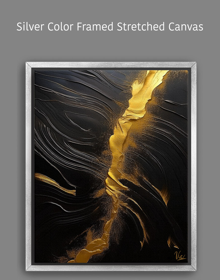 Abstract Black and Gold Contemporary Painting 2