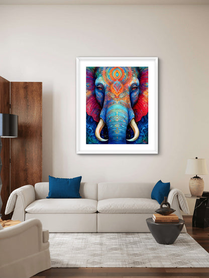 Colorful Indian Elephant Vibrant Wall Art