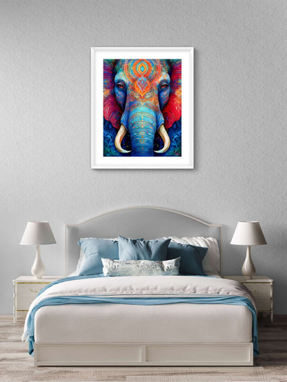 Colorful Indian Elephant Vibrant Wall Art