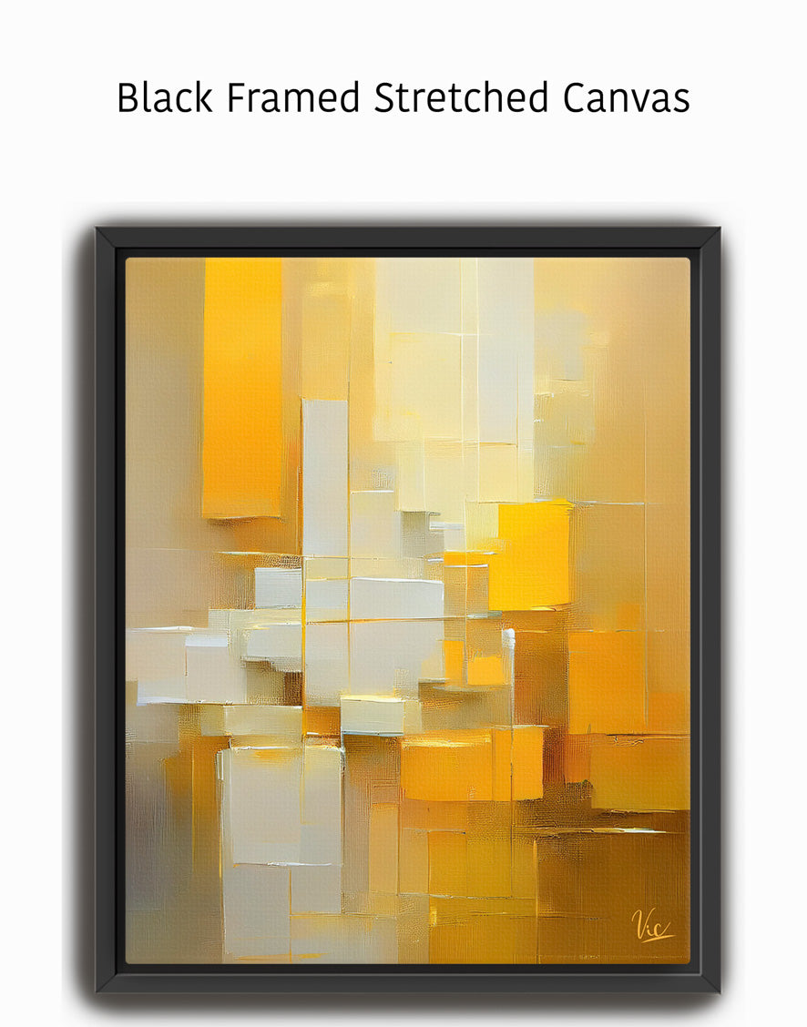 Contemporary Abstract Yellow Blocks Painting