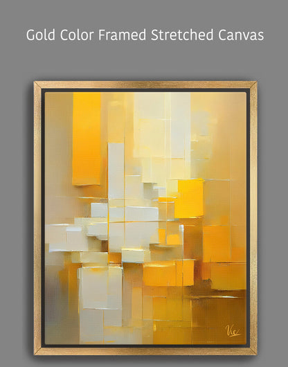 Contemporary Abstract Yellow Blocks Painting