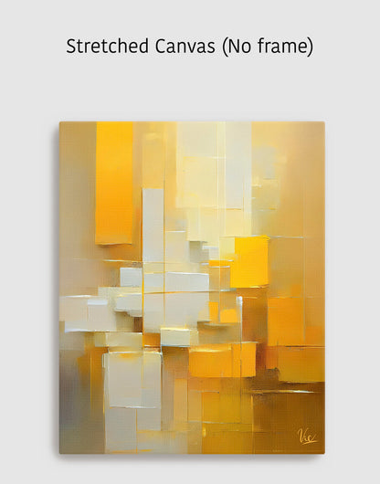 Contemporary Abstract Yellow Blocks Painting