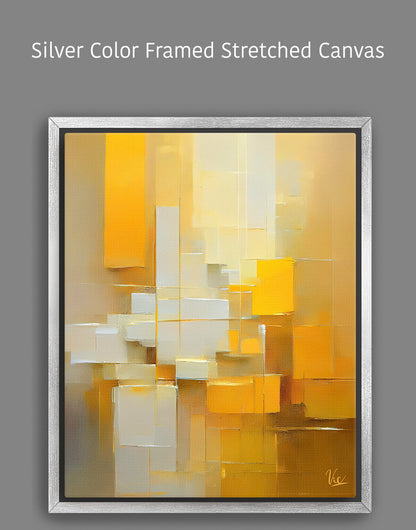 Contemporary Abstract Yellow Blocks Painting