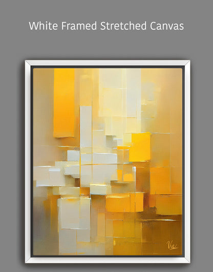 Contemporary Abstract Yellow Blocks Painting