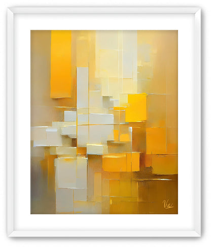 Contemporary Abstract Yellow Blocks Painting