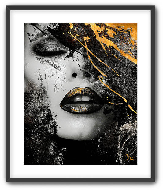 Abstract Woman Face Painting in Black | Modern Fine Art Wall Décor