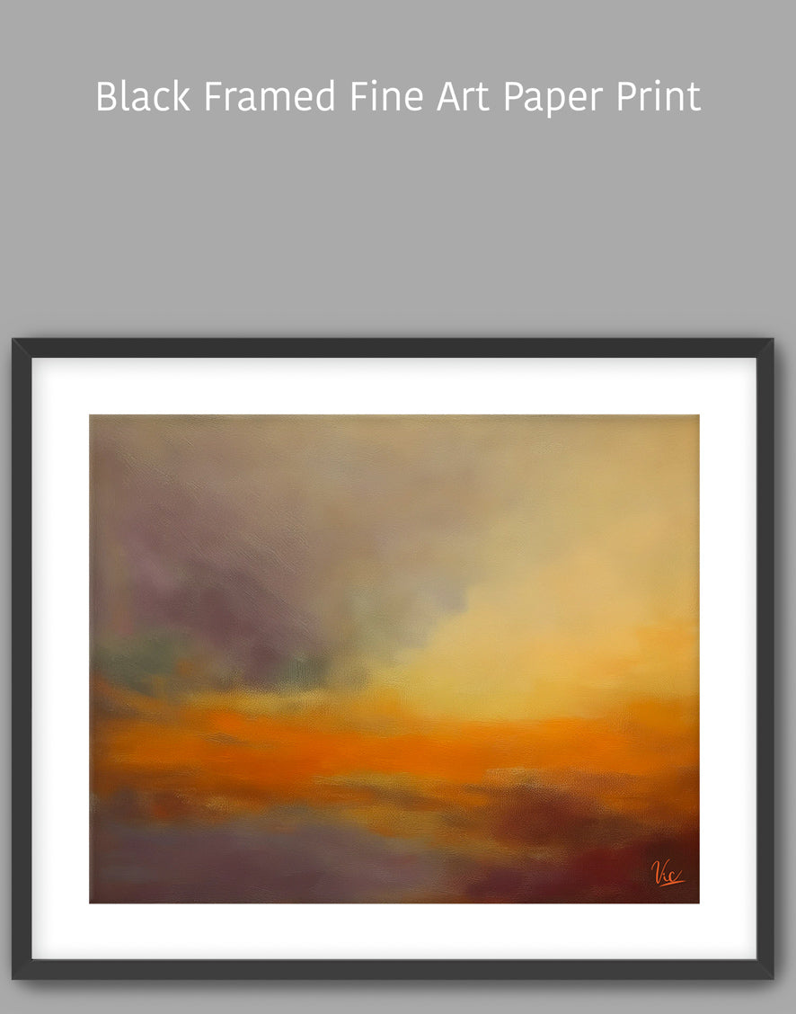 Abstract Orange Contemporary Sunset Artwork