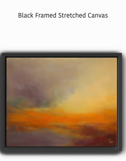 Abstract Orange Contemporary Sunset Artwork