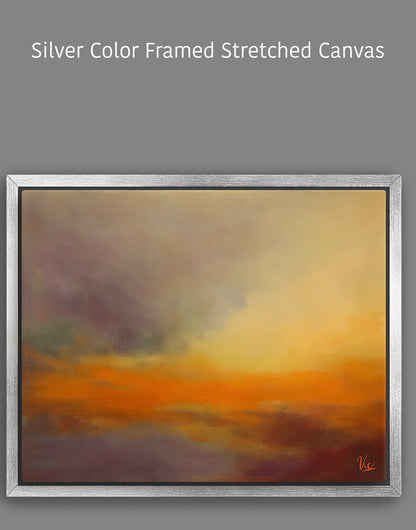 Abstract Orange Contemporary Sunset Artwork