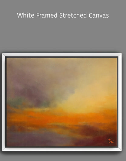 Abstract Orange Contemporary Sunset Artwork