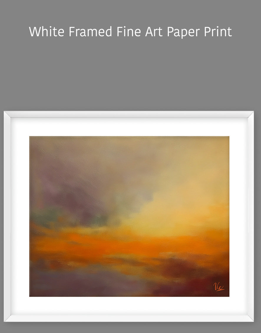 Abstract Orange Contemporary Sunset Artwork