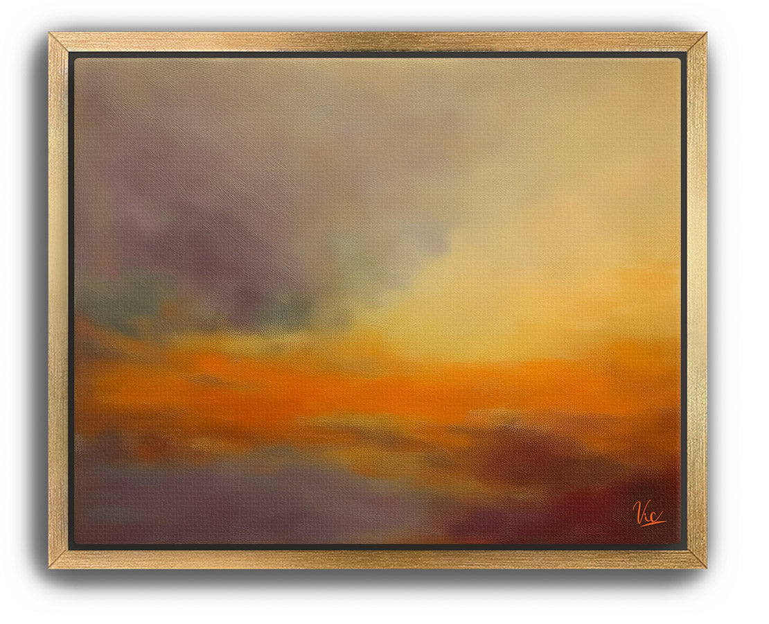 Abstract Orange Contemporary Sunset Artwork