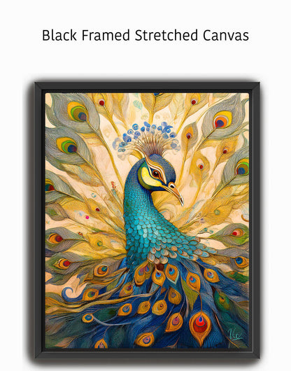 Colorful Indian Contemporary Peacock Painting