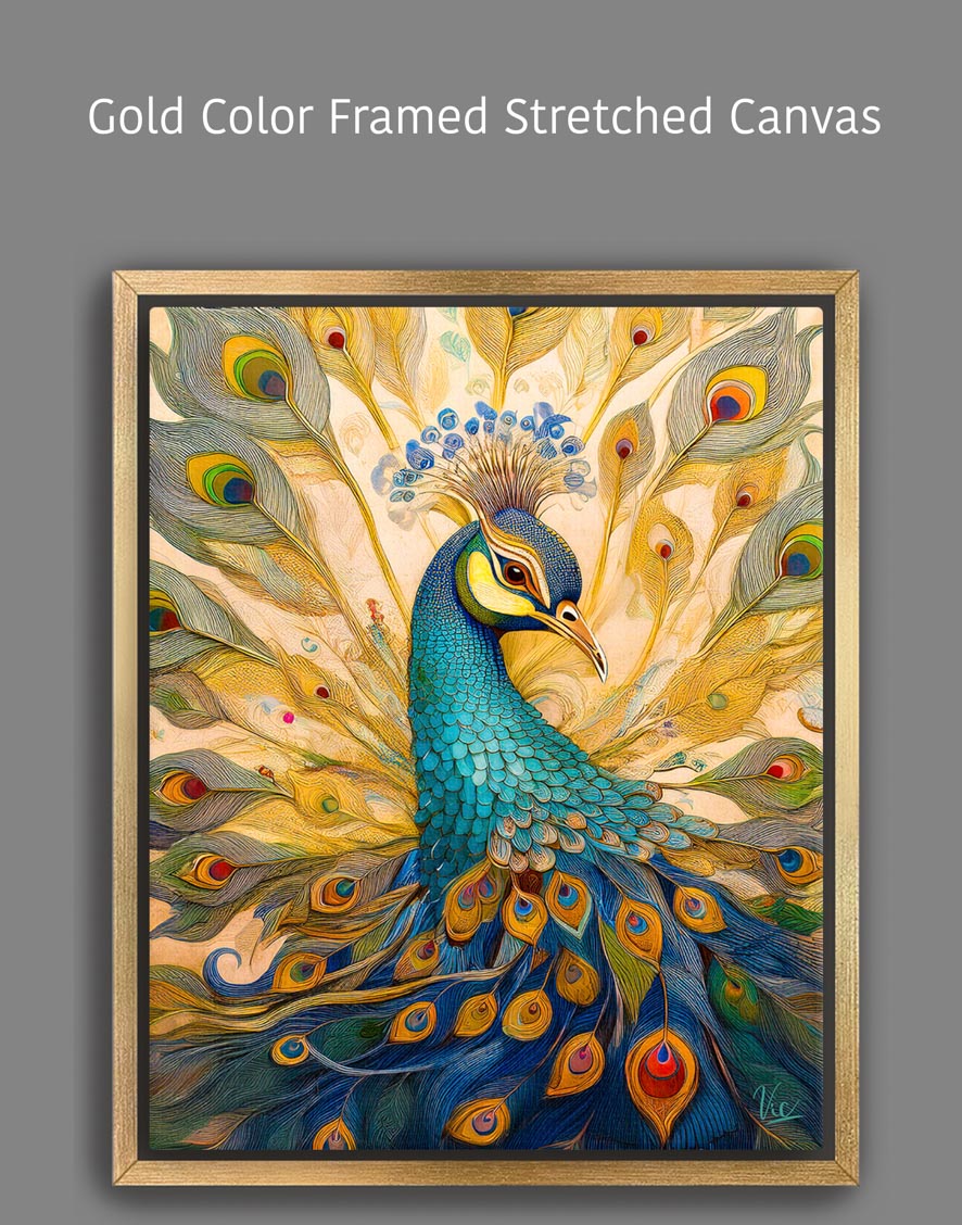 Colorful Indian Contemporary Peacock Painting