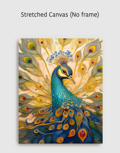 Colorful Indian Contemporary Peacock Painting