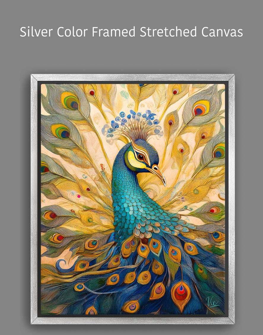 Colorful Indian Contemporary Peacock Painting