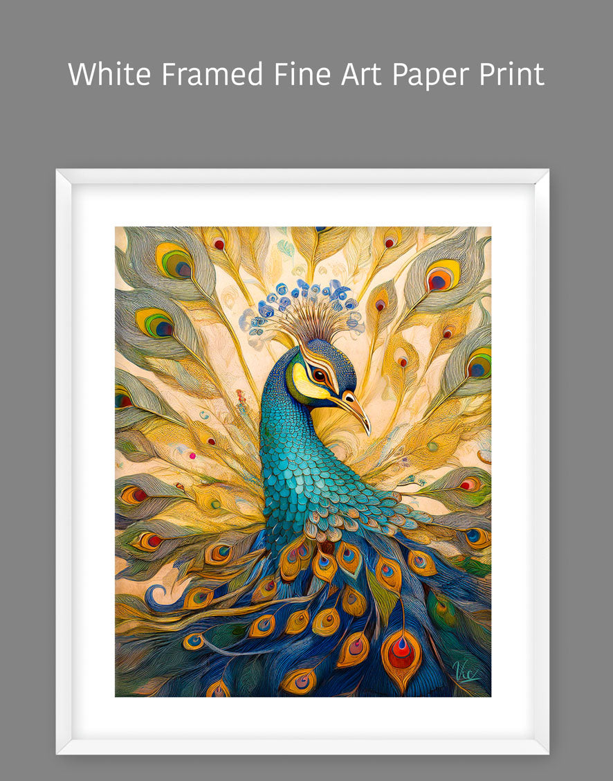 Colorful Indian Contemporary Peacock Painting