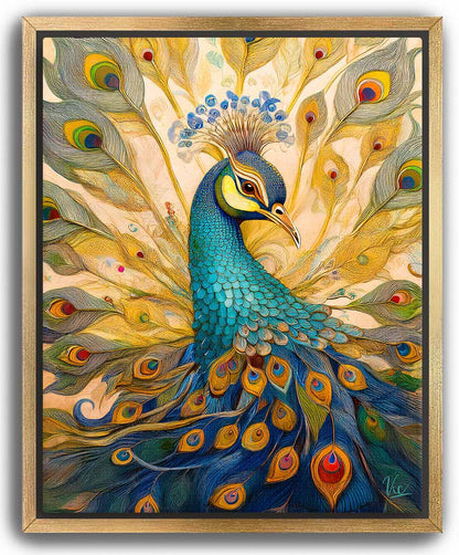 Colorful Indian Contemporary Peacock Painting