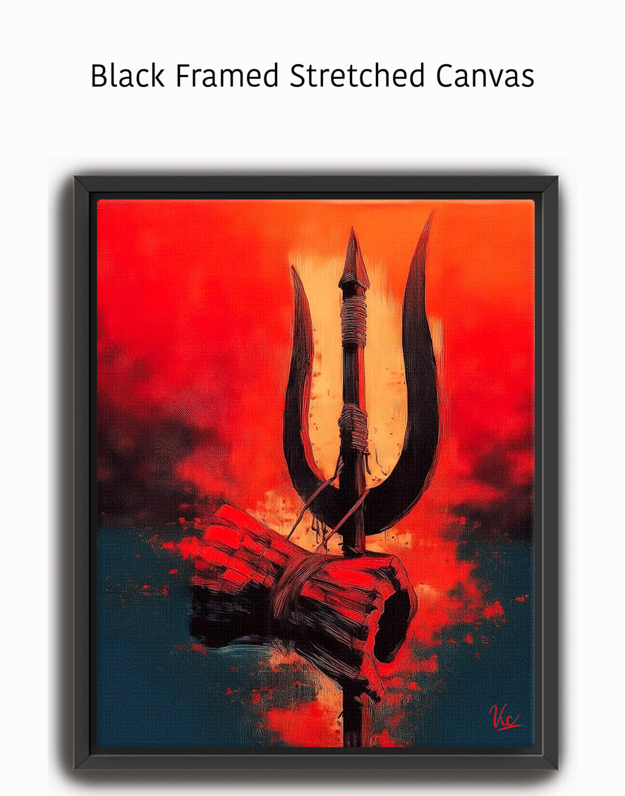 Shiva Trishool Wall Painting - Sacred Trident Artwork