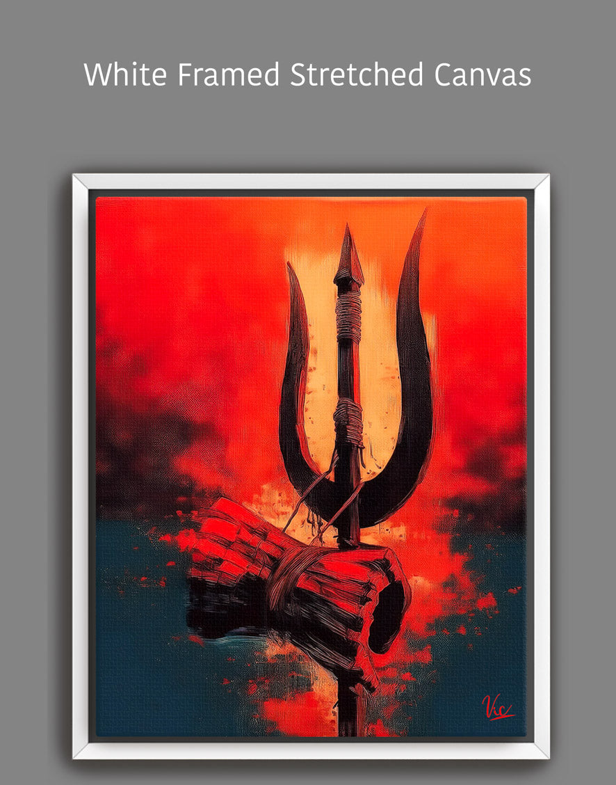 Shiva Trishool Wall Painting - Sacred Trident Artwork