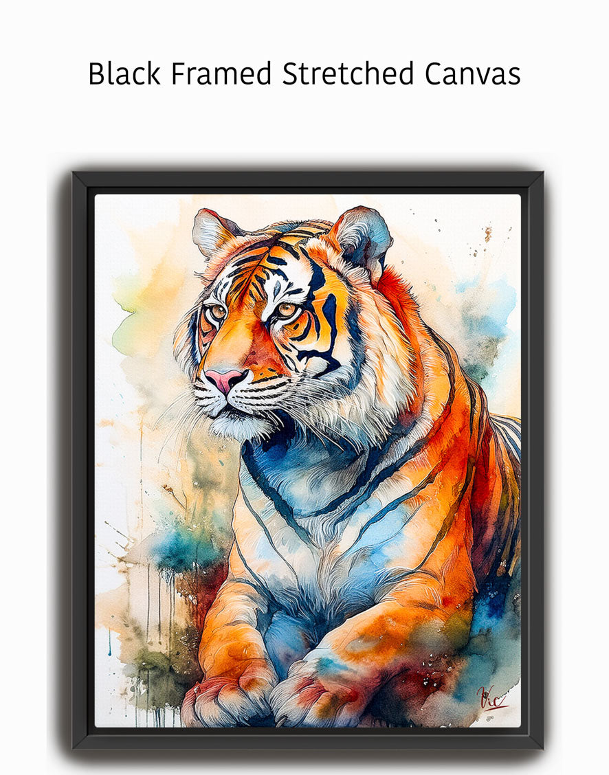 Colorful Indian Tiger Vibrant Wall Art 2